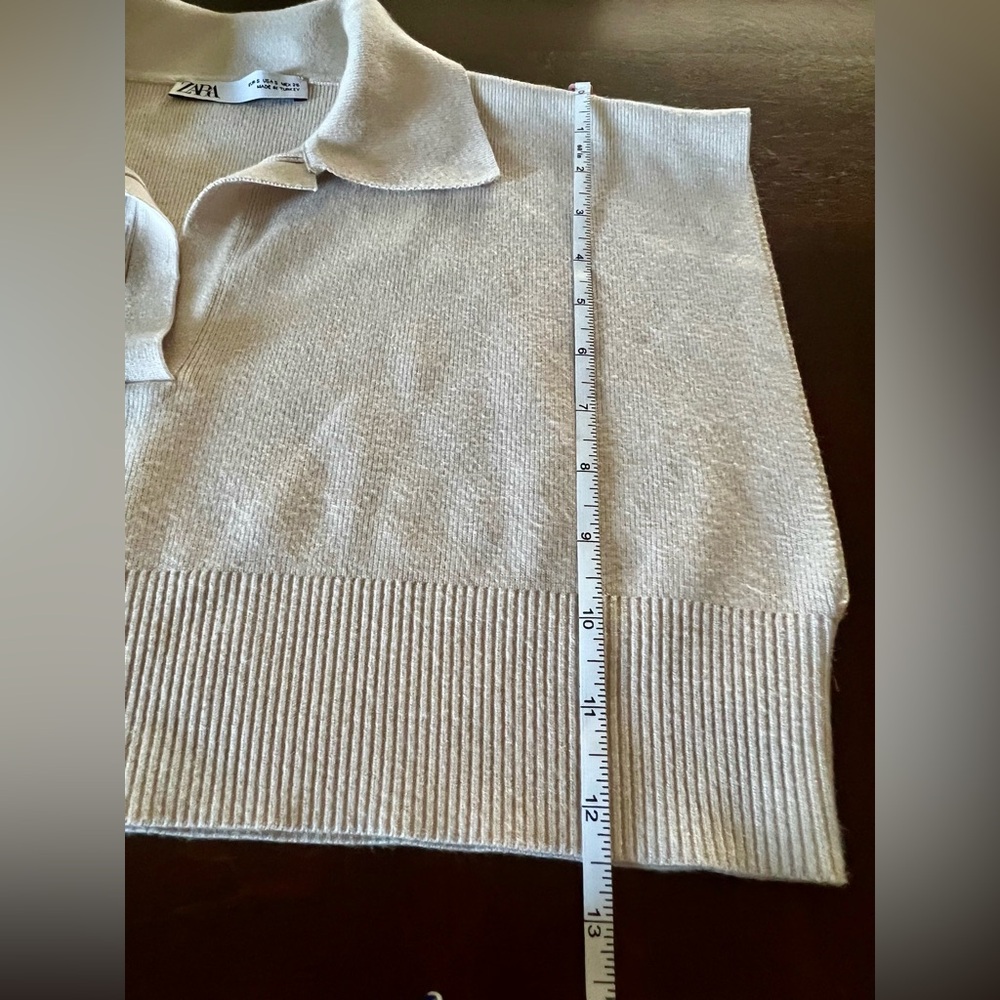 ZARA Knit  Polo Collar Cropped Top (FREE Choker Necklace) - Picture 13 of 13